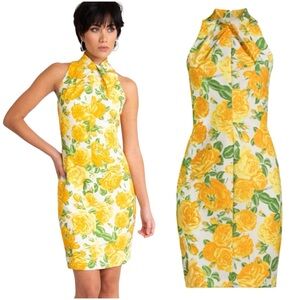 NWT Black Halo Zana Twist Front Floral Sheath Dress Noble Rose